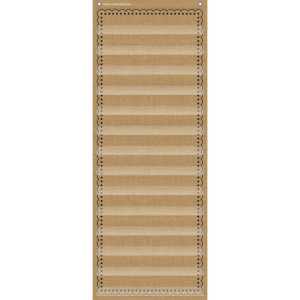 14-Pocket Pocket Chart, Burlap Design, 13" x 34"