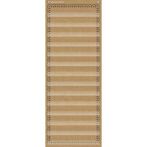 14-Pocket Pocket Chart, Burlap Design, 13