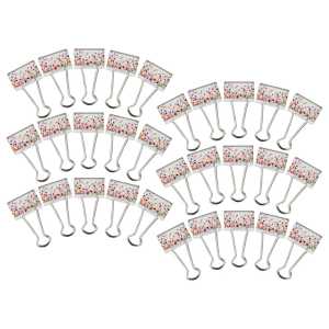 Confetti Binder Clips, Medium, 8 Per Pack, 6 Packs