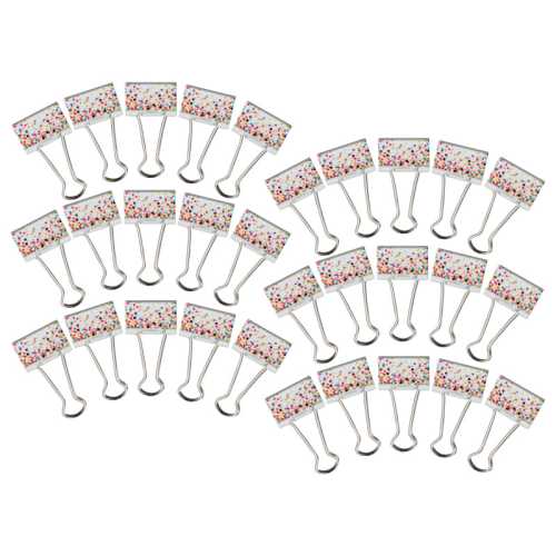 Confetti Binder Clips, Medium, 8 Per Pack, 6 Packs