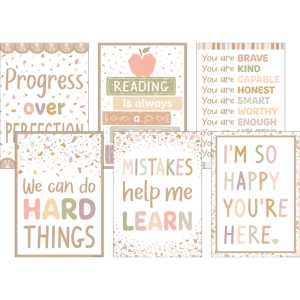 Terrazzo Tones Positive Poster, Set of 6