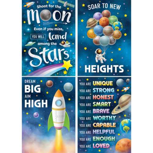 Outer Space Crew Positive Poster Set (4)