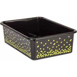 Black Confetti Large Plastic Storage Bin