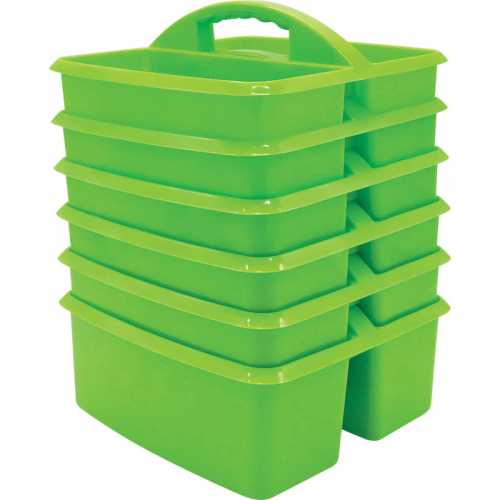 Lime Plastic Storage Caddy, Pack of 6