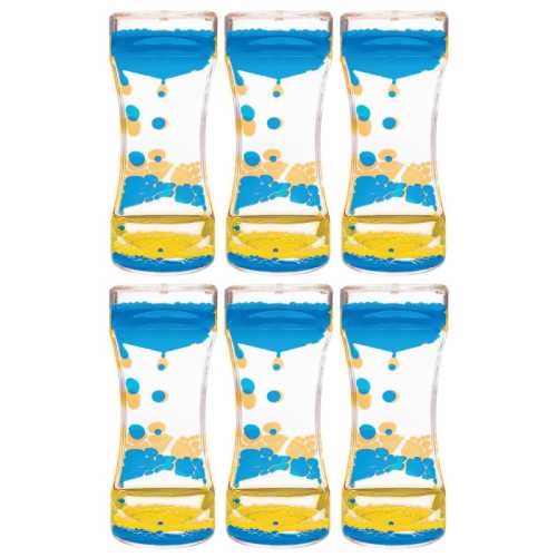 Blue & Yellow Liquid Motion Bubbler, Pack of 6