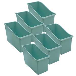 Plastic Book Bin, Calming Blue, Pack of 6