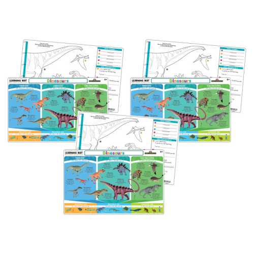 3-Pack Dinosaurs Learning Mat