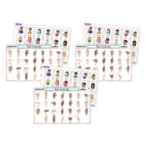 3-Pack Sign Language Learning Mat