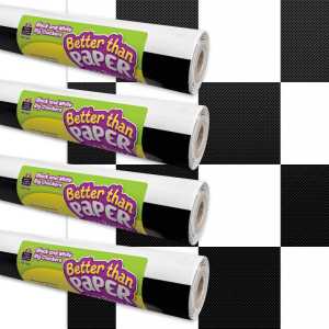 Black and White Big Checkers Better Than Paper&reg; Bulletin Board Roll 4-pack