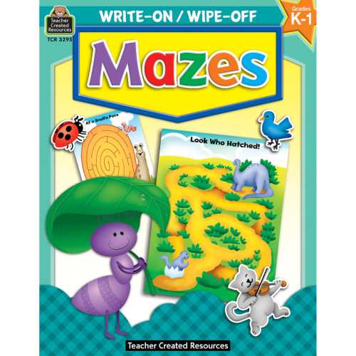 Mazes Write-On Wipe-Off Book, Grade K-1