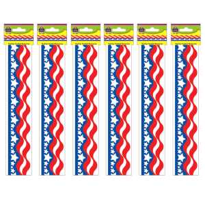 Patriotic Border Trim, 35 Feet Per Pack, 6 Packs