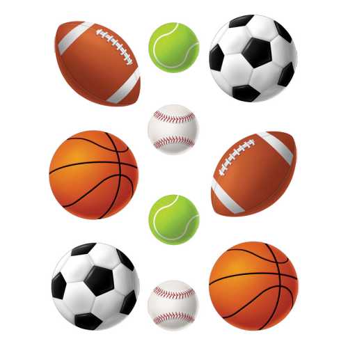 Sports Balls Accents, Pack of 30