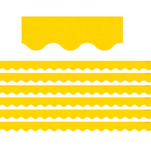 Yellow Gold Scalloped Border Trim, 35 Feet Per Pack, 6 Packs