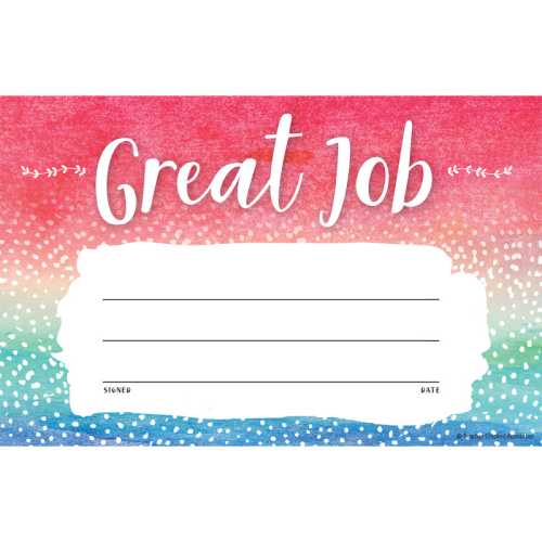 Watercolor Great Job Awards