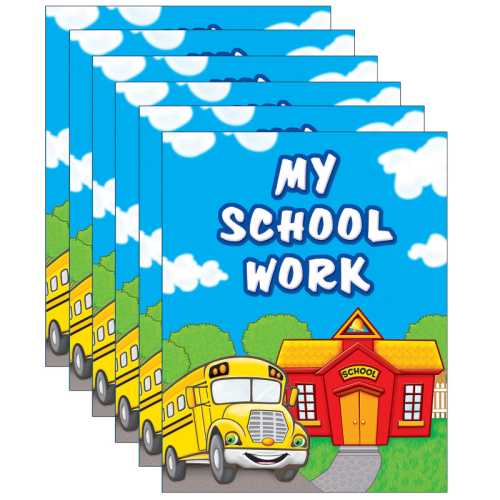 My School Work Pocket Folder, Pack of 6