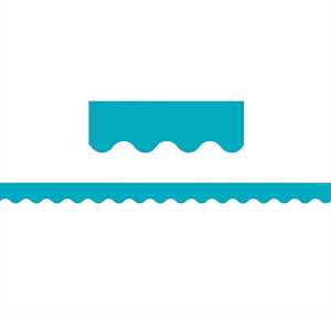 Teal Scalloped Border Trim, 35 Feet