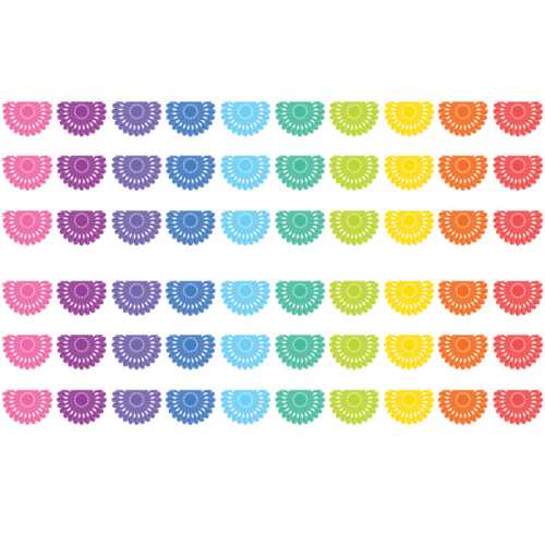 Colorful Fiesta Die-Cut Border Trim, 35 Feet Per Pack, 6 Packs