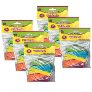 Happy Birthday 2 Wristband Pack, 10 Per Pack, 6 Packs