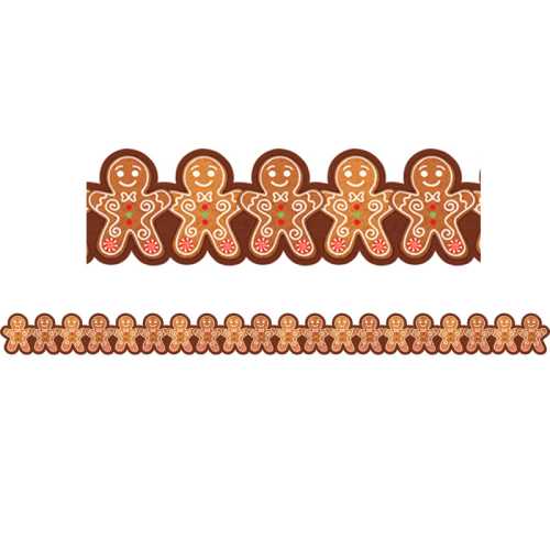 Gingerbread Cookies Die-Cut Border Trim, 35 Feet
