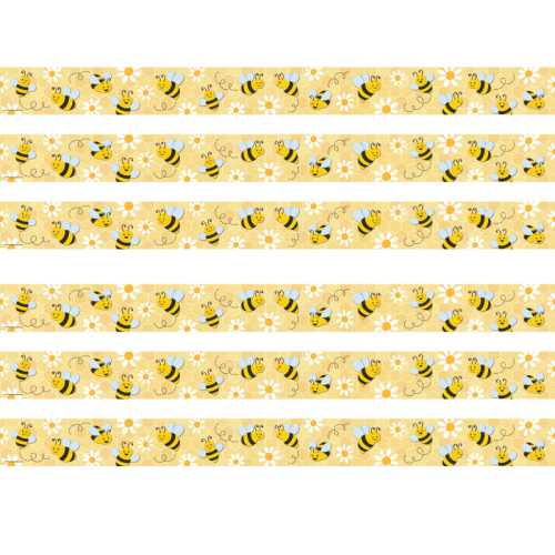 Buzzing Bees Straight Border Trim, 35 Feet Per Pack, 6 Packs