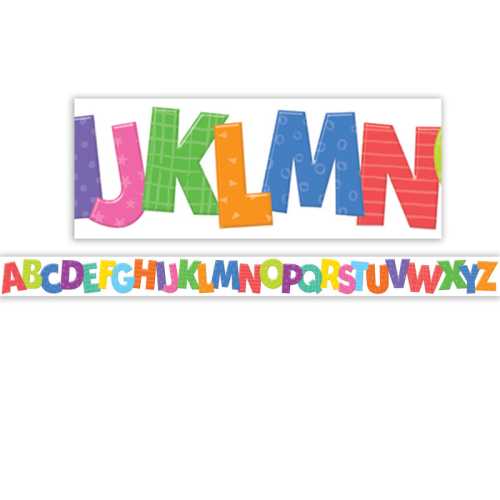 Colorful Alphabet Die-Cut Border Trim, 35 Feet