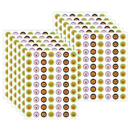 Halloween Pumpkins Mini Stickers, 378 Per Pack, 12 Packs