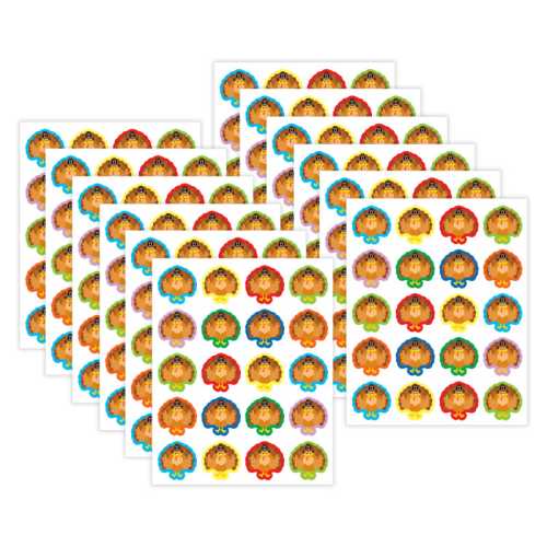 Turkeys Stickers, 72 Per Pack, 12 Packs
