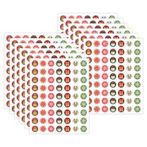 Winter Holiday Mini Stickers, 378 Per Pack, 12 Packs