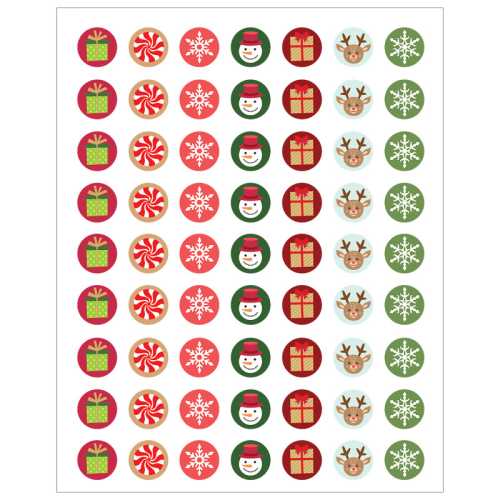 Winter Holiday Mini Stickers, Pack of 378
