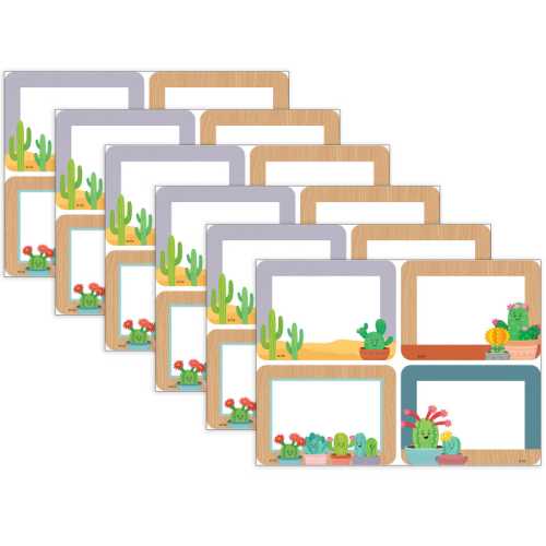 Happy Cactus Crew Name Tags/Labels, Multi-Pack, 3-1/2