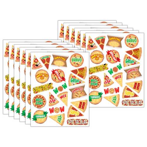 Pizza Stickers, 120 Per Pack, 12 Packs