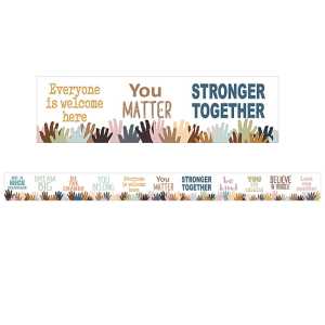Everyone is Welcome Helping Hands Straight Border Trim, 35 Feet
