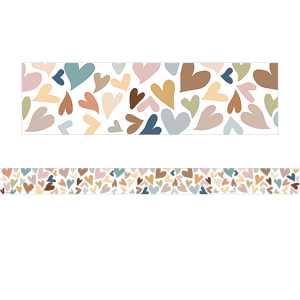 Everyone is Welcome Hearts Straight Border Trim, 35 Feet