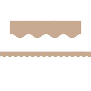 Light Brown Scalloped Border Trim, 35 Feet