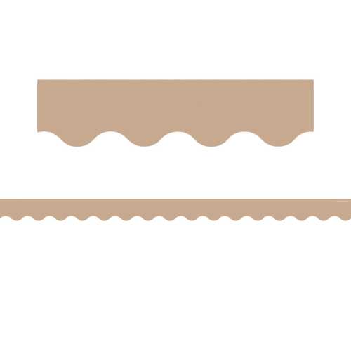 Light Brown Scalloped Border Trim, 35 Feet