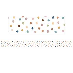 Everyone is Welcome Painted Dots Straight Border Trim