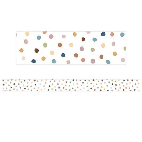 Everyone is Welcome Painted Dots Straight Border Trim