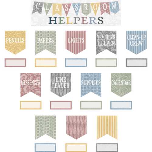 Classroom Cottage Classroom Helpers Mini Bulletin Board Set, 48 Pieces
