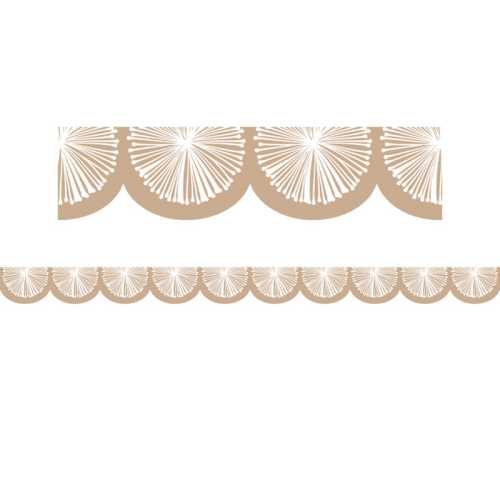 Natural Poms Scalloped Die-Cut Border Trim, 35 Feet