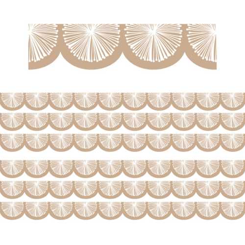 Natural Poms Scalloped Die-Cut Border Trim, 35 Feet Per Pack, 6 Packs