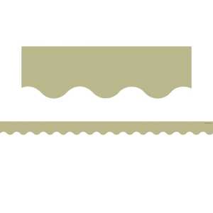 Olive Green Scalloped Border Trim, 35 Feet