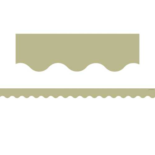 Olive Green Scalloped Border Trim, 35 Feet