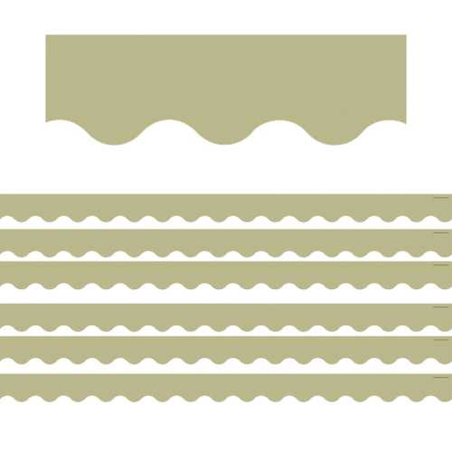 Olive Green Scalloped Border Trim, 35 Feet Per Pack, 6 Packs