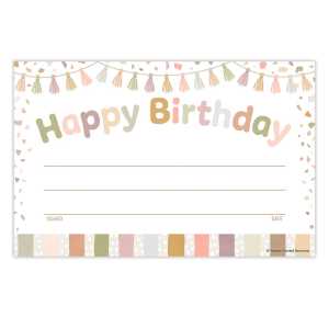 Terrazzo Tones Happy Birthday Awards, Pack of 30