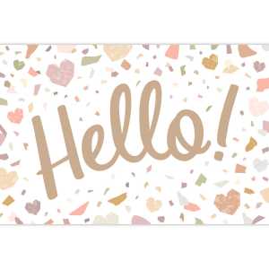 Terrazzo Tones Hello Postcards, Pack of 30