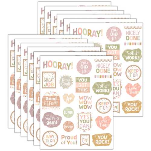 Terrazzo Tones Stickers, 120 Per Pack, 12 Packs