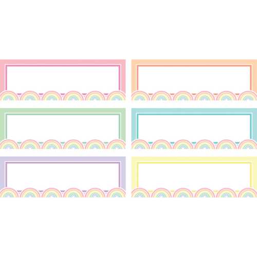 Pastel Pop Rainbow Labels Magnetic Accents, Pack of 20