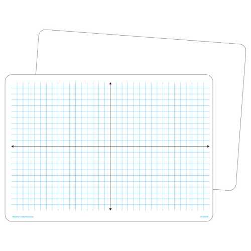 Double-Sided Coordinate Plane Dry Erase Boards, Pack of 10