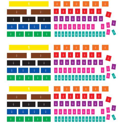 Fraction Tiles Magnetic Accents, 66 Pieces Per Pack, 3 Packs