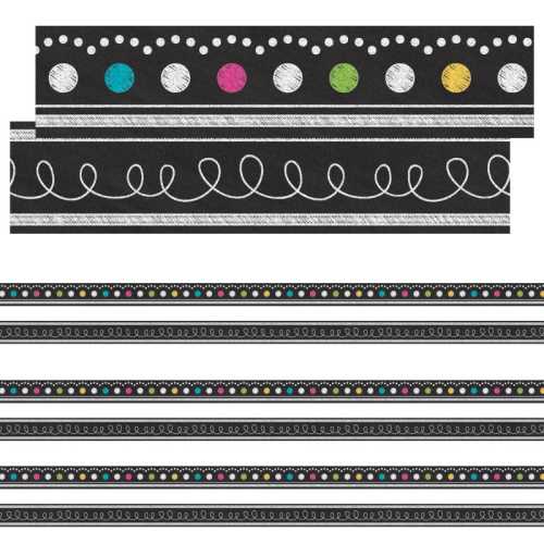 Chalkboard Brights Double-Sided Ribbon Runner, 1.5